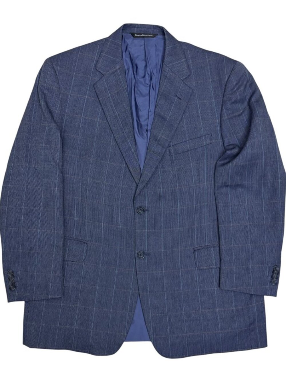 COPPLEY Wool Blazer Sport Coat Plaid Blue Luxury Designer Business Jacket 42R